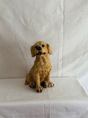 Golden Retriever Dog Figurine - Tan Decorative Pet Statue
